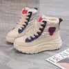 Botas de nieve de suela gruesa para mujer, zapatos de algodón cálidos, nuevos de caña alta, forrados de felpa, engrosados, botas Martin de moda para otoño e invierno, K6719