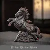Mascota de té de arcilla púrpura Cerámica púrpura Pixiu Par macho y hembra Adornos Se pueden usar para criar Juguete de té hecho a mano Mesa de té Decoración de mesa de té Accesorios para juego de té