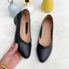 Zapatos Cómodos de Piel Suave con Suelas Blandas, Zapatos de Trabajo Negros de Nuevo Estilo para Azafatas, Zapatos Planos Bajos de Piel para Mujer