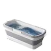 Cubo para fregona plegable, largo y de gran capacidad, extra grueso, con doble asa, cubo de almacenamiento de agua que ahorra espacio, cubo para fregar plegable