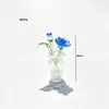 Buquê de Rosa Esmaltada Zibo Mini Arranjo de Flores Artificiais de Vidro Decoração de Mesa Artesanato Presente de Dia dos Namorados