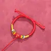 Pulseras Semi-Terminadas para Bebés y Niños Se Pueden Usar con Cuentas, Accesorios de Colgantes de Oro Duro, Pulseras Rojas de Cuerda Tejidas a Mano para DIY