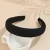 Versión coreana de diadema de chica dulce Joker color sólido lino retro diadema todo incluido alta gama diadema superior craneal al por mayor