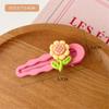 Ins Lindo Clip de Pato de Flor Escarchada Nuevo para Primavera y Verano Clip para el Cabello de Tulipán Clip Lateral de Color Caramelo Tocado Versátil para Mujeres