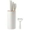 Cocina Hogar Cuchillo de Cocina Juego Completo Afilado Cuchillo para Rebanar Tabla de Cortar Dos en Uno Dormitorio Acero Inoxidable Cuchillo Combinado Venta al por Mayor
