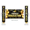 Banner de Couplet da Temporada de Formatura Transfronteiriça Conjunto de Três Peças Decoração de Fotos Layout de Atmosfera de Festa Pano de Fundo para Formatura 2026