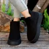 Nuevas Botas de Nieve Gruesas para Mujer Otoño/Invierno 2025 con Forro de Felpa, Botines de Algodón Slip-On de Punta Redonda para Amazon