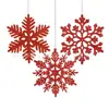 Decoraciones Navideñas de Copo de Nieve Nuevas Transfronterizas de 10 cm Polvo de Plástico Suministros para Decoración de Árbol de Navidad Colgantes