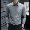Camisa Clásica de Algodón Merceizado Cómoda para Hombre Camisa Blanca Pura Primavera y Otoño 2025 Camisa de Pulgada Clásica Ropa Casual de Negocios Formal