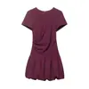 Para Comercio Exterior Transfronterizo Europeo y Americano Ropa de Mujer Aliexpress Más Vendido Moda de Verano Vestido de Manga Corta con Volantes