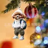 Nuevo colgante de mochila de acrílico para coche con diseño de perro cachorro de peluche creativo 2D transfronterizo