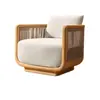 Sofá de teca para exterior para patio, villa, jardín, hotel y casa de huéspedes; Muebles combinados de ratán para ocio al aire libre, impermeables y resistentes al sol