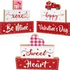 Adornos de Corazón de Madera con Letras para el Día de San Valentín Transfronterizo Decoración de Fiesta Navideña para el Hogar Adornos de Mesa Artesanía de Madera