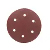 Papel de Lija Redondo Flocado de 9 Pulgadas y 6 Agujeros, Papel de Lija Rojo, con Succión Automática de Polvo, para Lijadora de Pared para Pulir Masilla de Pared