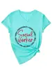 Camiseta de Manga Corta Extra Grande para Mujer Talla Plus 100 kg con Estampado de Letras, Cuello en V Estilo Coreano, Top de Moda y Versátil para Verano