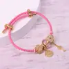 Pulseira série Rosa 2021 diy micro cravejada zircônia Trevo com contas pingente cadeado de amor mão