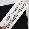Uñas Postizas Portátiles Más Vendidas Transfronterizas Gradiente Metálico Champagne Blanco Lechoso Estilo Francés Chapado en Oro Adornadas con Diamantes Uñas Postizas Cortas Pegatinas para Uñas
