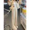 NUNBAI Xiaoxiang Estilo terno Calças Conjunto de duas peças Feminino Primavera e Outono Nova Internet Celebrant Casual Calças de perna larga Conjunto de duas peças
