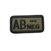 Insignia de Velcro Bordada Tipo A, Tipo B, Tipo Ab, Tipo O + Insignia Táctica de Tipo de Sangre Pos-Neg Insignia de Tipo de Sangre Completamente Bordada