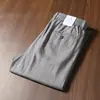 Pantalones de Lino Mezclado Transpirables Finos de Verano para Hombre con Textura de Gama Alta Cintura Elástica Suave Caída Casual
