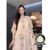 2026 Novo Modelo Flor Borboleta Vestido de Verão Feminino Fino Algodão Seda Que Pode Ser Usado Fora (Xin)