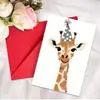 Set de Envelopes para Tarjetas de Felicitación Creativas Transfronterizas, Tarjetas de Cumpleaños con Mensajes de Animales Lindos, Tarjetas Hechas a Mano, Tarjetas de Felicitación