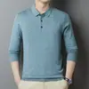 Suéter Tricotado de Cor Sólida Novo Estilo com Gola Reversível para Homens de Meia-Idade, Peça Superior Solta de Manga Longa para Outono e Inverno, Suéter de Base, Atacado