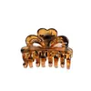 Garras de Cabelo Transparentes com Estampa de Leopardo de Tamanho Médio 4,5cm, Presilha de Cabelo Feminina para a Parte de Trás da Cabeça, Rabo de Cavalo Alto, Presilha Tubarão Quente de Venda Transfronteiriça