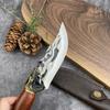Cuchillo de forja con cabeza de cobre puro transfronterizo cuchillo de cabeza de dragón de acero inoxidable cuchillo para carne de camping barbacoa cortador de carne portátil para exteriores