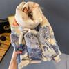 Bufanda nueva de cachemira jacquard de otoño e invierno, bufanda gruesa y cálida de moda para combinar con todo, chal elegante Songshan Pavilion para mujer