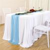 Camino de mesa de gasa en verde salvia perla para decoración de mesa de banquete de bodas, disponible en ocho colores, directo del fabricante, venta al por mayor