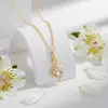 Collar de pata de gato moderno y lindo bañado en oro real para mujer, cadena de clavícula de lujo ligero de nicho de alta gama con piedras de circonita