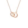 S925 Sterling Silver Double Ring Circle Buckle Cyber Celebrity Popular Fashion Colar Light Luxury Korean Versatile Simple TikTok Pingente