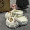 Zapatos Transpirables con Agujeros para Mujer Ropa Exterior 2024 Verano Eva Dung Sense Plataforma Sandalias de Playa Antiolor con Aumento de Altura Chanclas con Agujeros