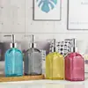 Suministro directo de fábrica botella cuadrada de vidrio botella de desinfectante de manos 500ml botella con dispensador de presión botella de champú dispensador de jabón de loción de puntos