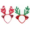 Diadema de Cuernos Navideños Transfronteriza Decoración Navideña Adorno para el Cabello Diadema Fiesta Navideña Accesorio para el Cabello Fiesta Navideña