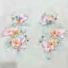 Patch de Tecido Bordado com Renda, Patch de Broche Bordado com Diamantes Brilhantes, Vestido de Noiva, Roupas Infantis, Acessórios de Vestuário Étnico ZS29