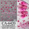 2025 Nueva Calcomanía para Uñas 5D Estampada Estéreo Dibujos Animados Animal Pequeño Flor de Amor Mariposa Adhesivo para Uñas Adhesivo