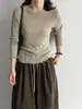 Camiseta básica de punto de lana estilo coreano Lusih para mujer, top interior versátil para el otoño, ss1091