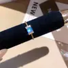 Anel Geométrico Zircônia Verde Menta Mambo Simples Joia de Moda Vintage de Nicho para Mulheres