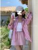 Corea del Sur Puerta Este 2023 Otoño Nuevo Camisa Boyfriend de Rayas Verticales para Mujer Viento Perezoso Hebilla