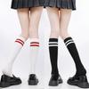 Calcetines de Rayas Rojas para Pantorrilla Estilo Lolita Academia Jk Calcetines de Primavera y Otoño Calcetines de Compresión Ligera a Media Pantorrilla Calcetines Deportivos Versátiles Negros