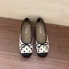 Zapatos Planos Retro de Lunares y Cuadros para Mujer, Zapatos Planos de Primavera con Lazo Poco Profundo, Zapatos de Mujer Estilo Francés