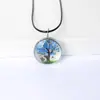 Collar de Árbol de Flores Secas Cadena para Suéter Collar de Estilo Literario Collar Sencillo Specimen de Gypsophila Collar de Piedra Preciosa de Tiempo