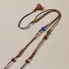 Cordón de Cuerda Trenzada Hecho a Mano de Gama Alta, Cordón para Colgar Colgante de Cuerda de Ámbar y Jade, Cadena de Cuerda con Cuentas de Hueso de Olivo, Estilo Fino para Mujer