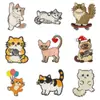 Patch Bordado de Gato Fofo para Skate / Patch de Tecido de Gato Segurando um Peixe Patch Termocolante Adorável para Decoração de Roupas Mochilas
