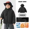 Chaqueta impermeable para niños estilo europeo derecho, abrigo de algodón engrosado con forro polar de invierno, estilo nuevo para niños mayores, ropa de invierno de moda para niños y bebés