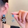 Pendientes de Copo de Nieve de Cristal Aguamarina de Diseño Original, Pendientes Pequeños de Moda Frescos de Verano, Estilo Vacaciones en la Costa para Mujer