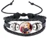 Suministro de joyería transfronteriza hoja fantasma pulsera de cuero hecha a mano para hombres y mujeres joyería de moda para impresión de figuras