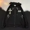 Moletom com capuz de cardigã de designer para primavera e outono transfronteiriço, jaqueta versátil de topo estilo Hong Kong ins de nicho para homens